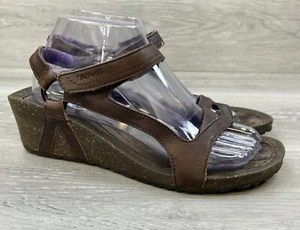 Teva Cabrillo Women's Sandal Shoes Brown Leather Comfort Wedge 9 Comfort Shoes - Picture 1 of 10