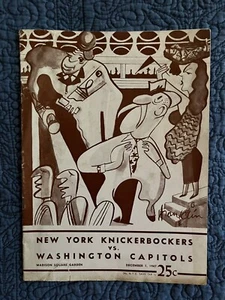 1947 Washington Capitols vs New York Knicks NBA Basketball Program/RED AUERBACH! - Picture 1 of 4
