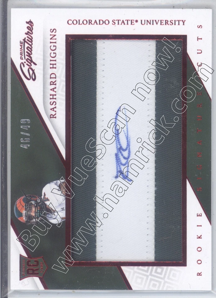 rashard higgins rookie rc draft auto jersey patch colorado state 2C college #/49 - Image 1 of 1
