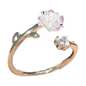 Adjustable For Women Floral Ring Stylish Fashion Jewelry Anniversary - Picture 1 of 8