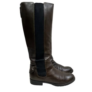 Franco Sarto Tahini Tall Boots Riding Elastic Gore Panel Zip Brown Women 5.5M - Picture 1 of 7