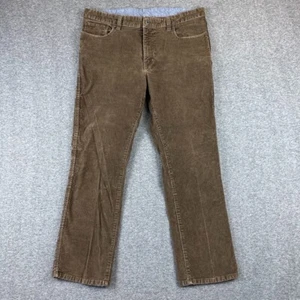 LL Bean Pants Mens 36x29 Brown Straight Corduroy Standard Fit Flat Front Cords - Picture 1 of 11