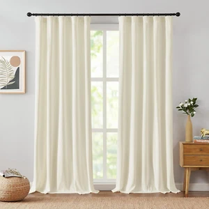 Velvet Light Filtering Curtains for Living Room, Luxury Fashion Curtains 96 Inch - Picture 1 of 9