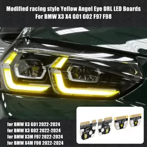 DRL LED Boards Headlight Angel Eyes Yellow For BMW G01 G02 F97 F98 X3 X4 X3M X4M - Picture 1 of 14
