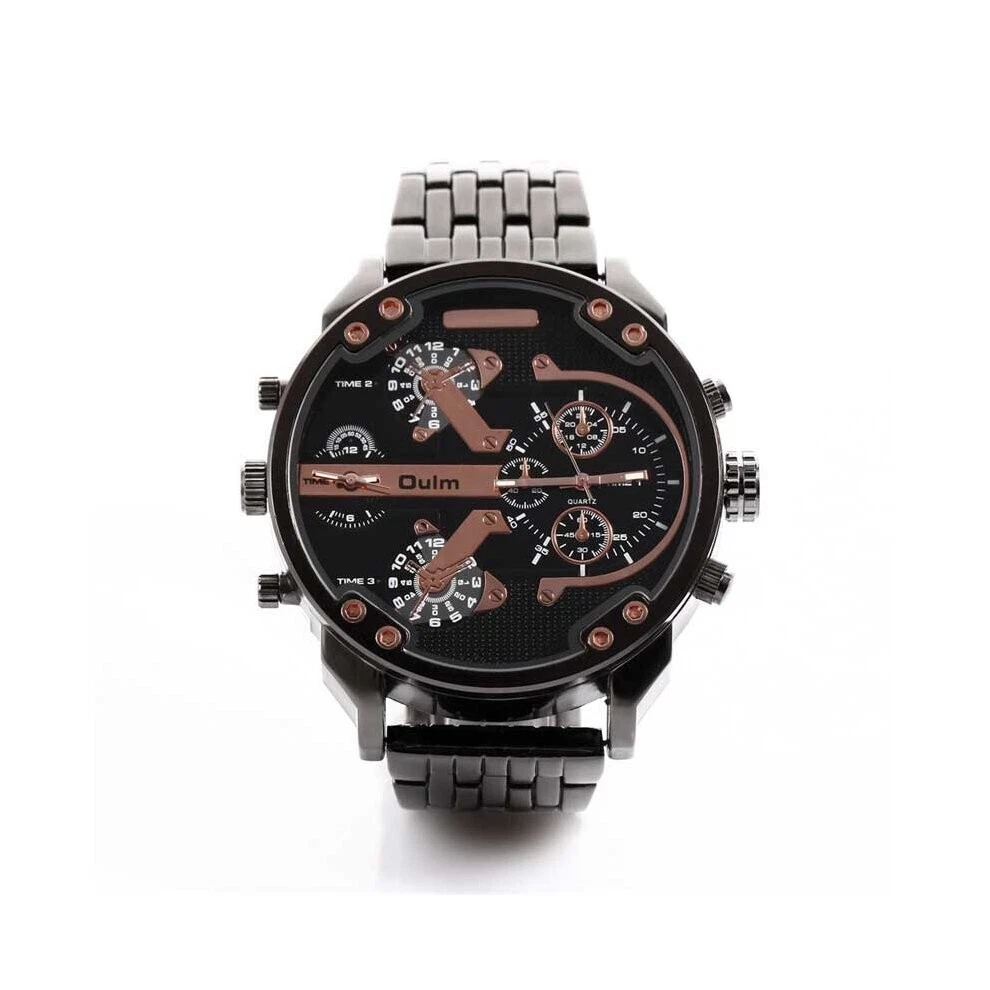 Orologio Uomo Solo Tempo Con 3 Quadranti Per Fuso Orario Roma - New York - Hong Kong - Foto 10