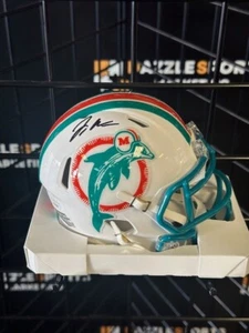 JAYLEN WADDLE SPEED SIGNED DOLPHINS MINI HELMET PAAS COA - Picture 1 of 2
