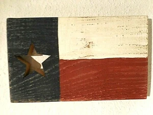 Texas Flagge in Holz 5 1/2" x 9" - Bild 1 von 3