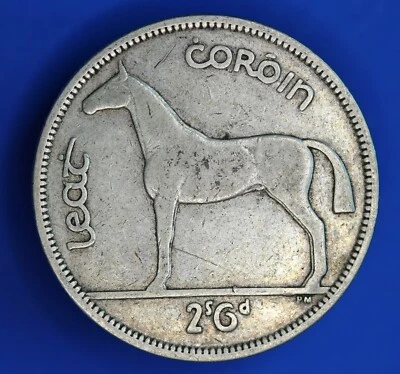1939 Ireland Eire Irish Half Crown coin, 75% silver, Irish Hunter  [32591] - Image 1 of 2