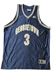 Vintage Starter Georgetown Hoyas #3 Trikot blau Gr. 52 XL Made in Korea  - Bild 1 von 4