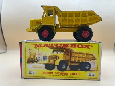 Matchbox K-5 King Size Foden Dumper Truck in Box Super Kings Inghilterra - Immagine 1 di 4
