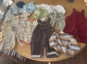 Gymboree 3-teiliges Set Baby JUNGE 3-6 Monate EULE oder Vögel Overalls Herbst/Winter EUC - Bild 1 von 24