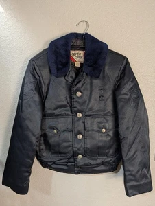 Super Chief Uniform Jacket Womens 36 S Navy Blue Vintage Bomber Police Patrol - Picture 1 of 10