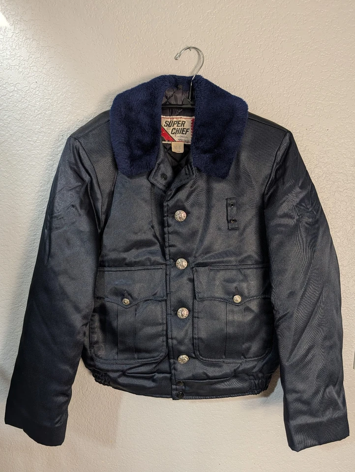 Super Chief Uniform Jacket Womens 36 S Navy Blue Vintage Bomber Police Patrol - Image 1 of 4