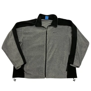 Reebok Fleece Jacket Grey Mens 2XL Full Zip Logo Sports Retro - Picture 1 of 9