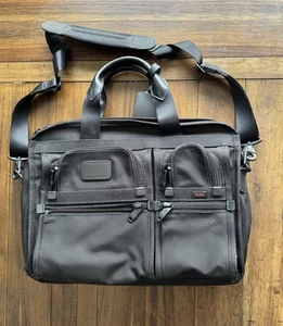 Tumi Alpha T-Pass Expandable Laptop Briefcase Black 26541DH - Picture 1 of 6