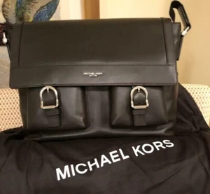 Michael Kors Herren Collection Kennedy Braun Leder Messenger Aktentasche Tasche - Bild 1 von 12