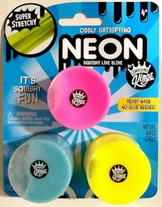 NEW NEON by Compound Kings Trio 3-Pack Pink Yellow Blue Bright Squishy Slime  - Picture 1 of 1