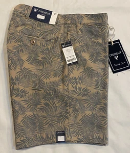 Men's Cremieux Soho Slim-Fit Palm Printed Garment-Dyed 7" In Shorts -30W-Khaki - Picture 1 of 4
