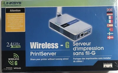 Cisco-Linksys WPS54G Wireless-G 802.11g Print Server. - Image 1 of 4