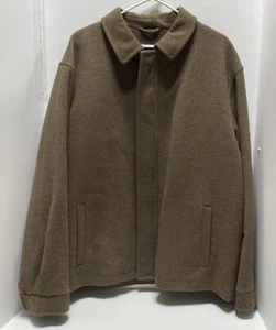 Roundtree & Yorke Jacket Coat Men's XL Brown Wool Full Zip Long Sleeve Classic - Picture 1 of 10