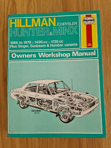 Hillman  / Chrysler Hunter & Minx (1966-1979) Haynes Owners Workshop Manual Book