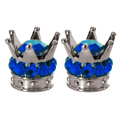 Crown Valve Caps (Pair) Red or Blue - Cycles/Motorcycles - Schrader Valves - Image 1 of 2