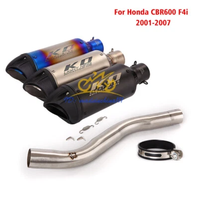 For Honda CBR600 F4i 2001-2007 Exhaust Mid Link Pipe Muffler Tip Slip On Escape - Image 1 of 4