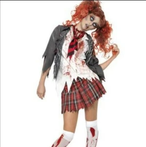 Zombie Costume Adult Scary School Girl Halloween Fancy Dress - Picture 1 of 7