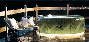 MSpa Meteor 6-person 164-jet plug-&-play inflatable hot tub w/ LEDs & anti-icing - Picture 1 of 14