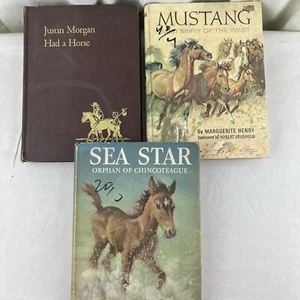 Justin Morgan, Sea Star, Mustang Marguerite Henry, HARDCOVER 3 LOT 1 Signed - Picture 1 of 21