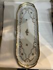 Reichenbach Germany 19.5&quot; porcelain serving Plater white gold flower, Very Rare