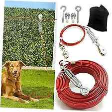 Heavy Duty Aerial Dog Tie Out Trolley 100 ft for one dog up to 125 lbs Red