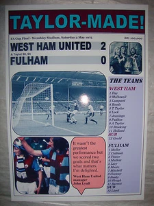 West Ham United 2 Fulham 0 - 1975 final de la FA Cup - impresión de recuerdo - Imagen 1 de 1