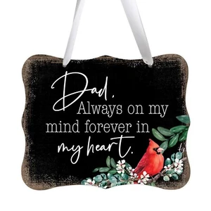 Memorial Hanging Gift Ribbon Sign for Loss of Loved One 8x6 - Dad Always On My - Picture 1 of 18