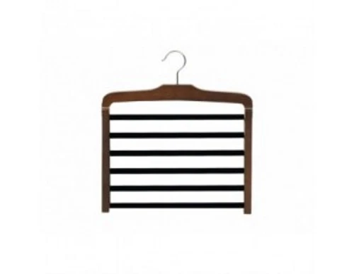 Colgador de pantalones múltiple de madera de nogal y latón de 16" 1 pieza Foto 1 de 1