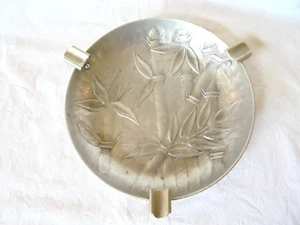 Vintage Mid Century Modern Everlast Bali Bamboo Hammered Aluminum Ashtray - Picture 1 of 4