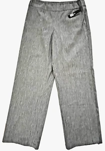 Nuovo con etichette $168 Nic+Zoe misto lino piatto davanti gamba larga pull on colore: nero mix taglia 14 - Foto 1 di 10