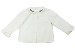Girls GYMBOREE ivory embroidered dress shirt 2T NWT burgundy Holiday Traditions