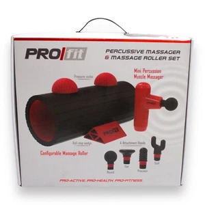 Pro Fit Percussive Massager & Massage Roller Set, 4 Attachments, Mini Massager - Picture 1 of 4
