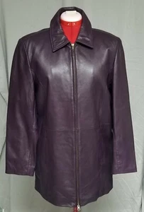 Centigrade Leather Purple Plum Biker Jacket M Women's soft - Picture 1 of 12