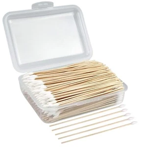 400 Count Pointed Cotton Swabs For Gun Cleaning Makeup Electronics With Case - Picture 1 of 7