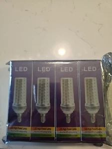 E12 LED Corn Light Bulb 6000K Warm White 20W Pack of 4 - Picture 1 of 4