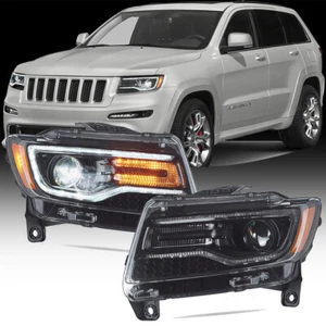 HID Xenon Headlamps For 2011-2013 Jeep Grand Cherokee LED Projector Headlights - Picture 1 of 11