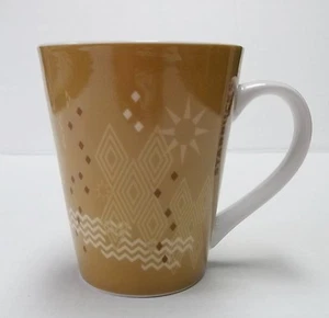 Starbucks Brown Tan Diamonds Chevron Starburst Tea Coffee Mug Cup 2013 12 oz - Picture 1 of 10