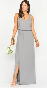 Show Me Your Mumu Weddings Soft Charcoal Crisp Kendall Maxi Dress Womens XL Prom - Picture 1 of 7