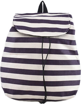 Cute Retro STRIPE 50s Streifen BACKBAG / Rucksack - Dunkelblau Rockabilly - Bild 1 von 4