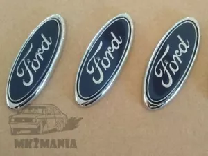NEW OVAL FORD ESCORT MK2 BADGE CORTINA FIESTA TRANSIT CAPRI 115MM X 45MM RS BLUE - Picture 1 of 9
