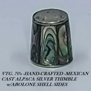 De colección. DEDAL DE PLATA DE ALPACA FUNDIDA MEXICANA DE LOS AÑOS 70 HECHO A MANO CON LADOS DE CARCASA ABOLIDOS - Imagen 1 de 7