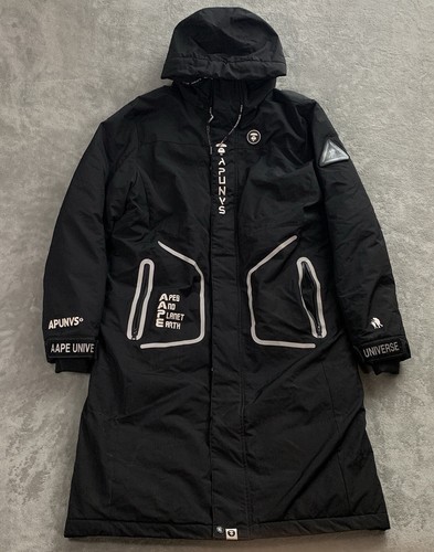 A BATHING APE (BAPE) Giacca A Bathing Ape Uomo 3XL Nero APUNVS Parka Streetwear Aape Full Zip Neve