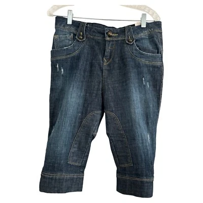 Pantalones Cortos de Mujer PIMKIE Azul Capri Denim Recortados Desgastados Jeans-Talla 8 Foto 1 de 4